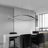 Modern Art Strips LED Pendant Light Nordic Stepless Dimming Hardware Plating Chandelier for Dining Room