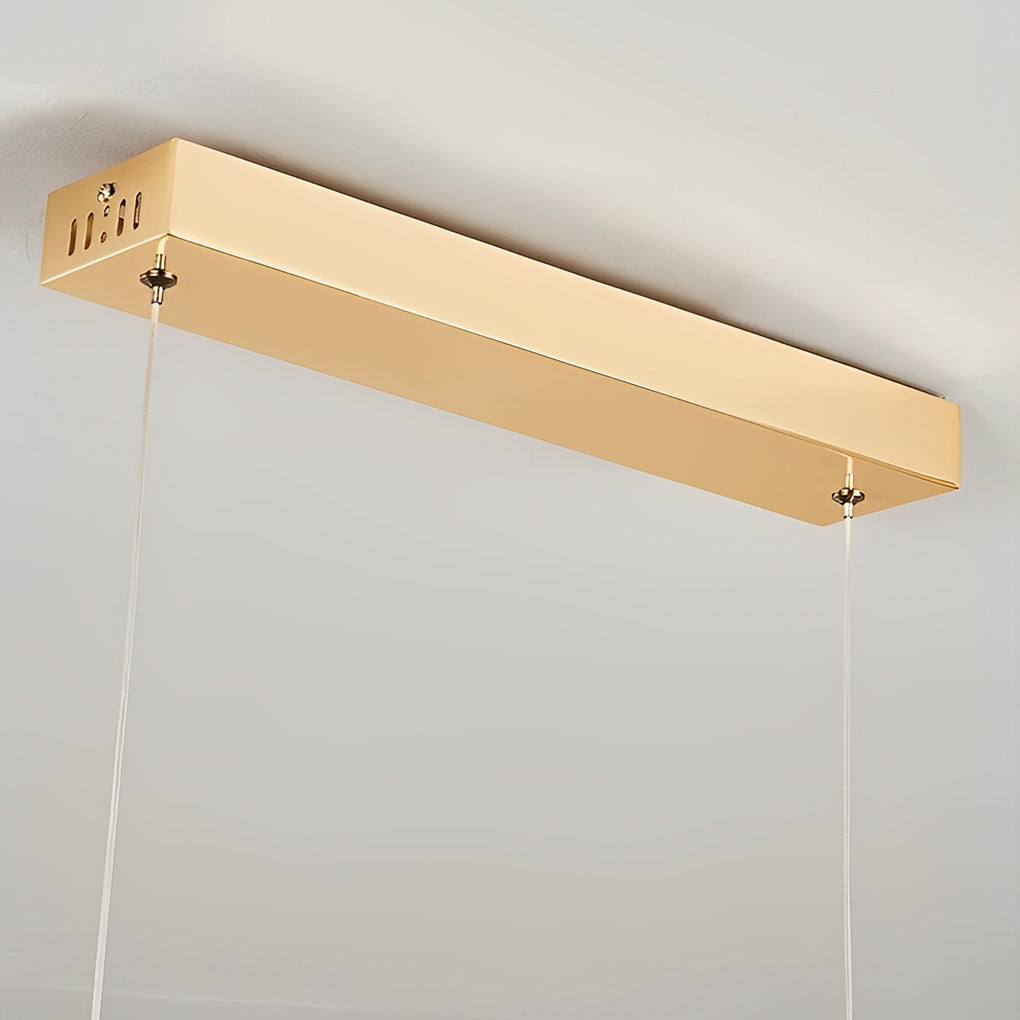 Modern Art Strips LED Pendant Light Nordic Stepless Dimming Hardware Plating Chandelier for Dining Room