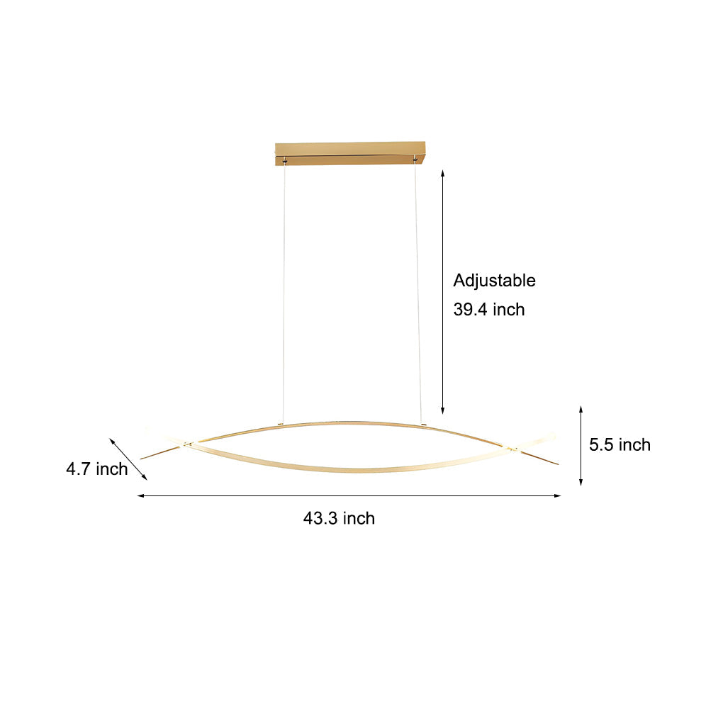 Modern Art Strips LED Pendant Light Nordic Stepless Dimming Hardware Plating Chandelier for Dining Room