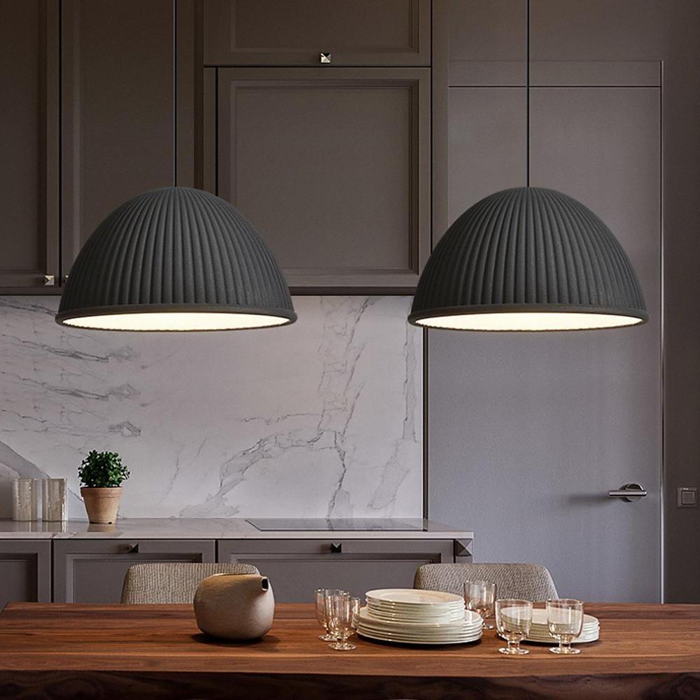 Modern Artistic Bowl Pendant Light Metal Resin Hanging Ceiling Fixture for Kitchen Island