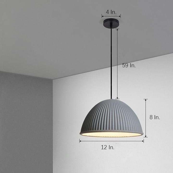 Modern Artistic Bowl Pendant Light Metal Resin Hanging Ceiling Fixture for Kitchen Island
