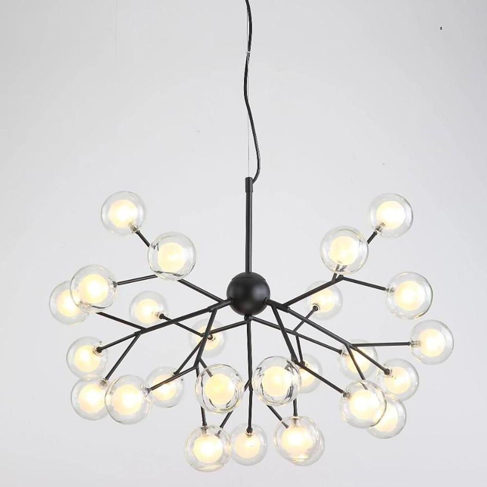 Modern Artistic Branch Glass Globe LED Chandelier Gold Black Pendant Lighting Fixture