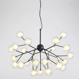 Modern Artistic Branch Glass Globe LED Chandelier Gold Black Pendant Lighting Fixture