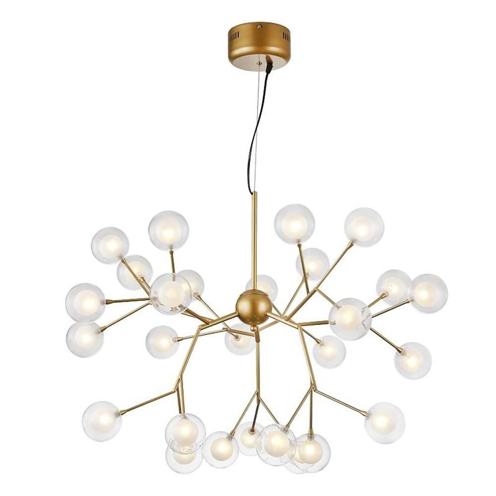 Modern Artistic Branch Glass Globe LED Chandelier Gold Black Pendant Lighting Fixture