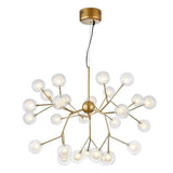 Modern Artistic Branch Glass Globe LED Chandelier Gold Black Pendant Lighting Fixture
