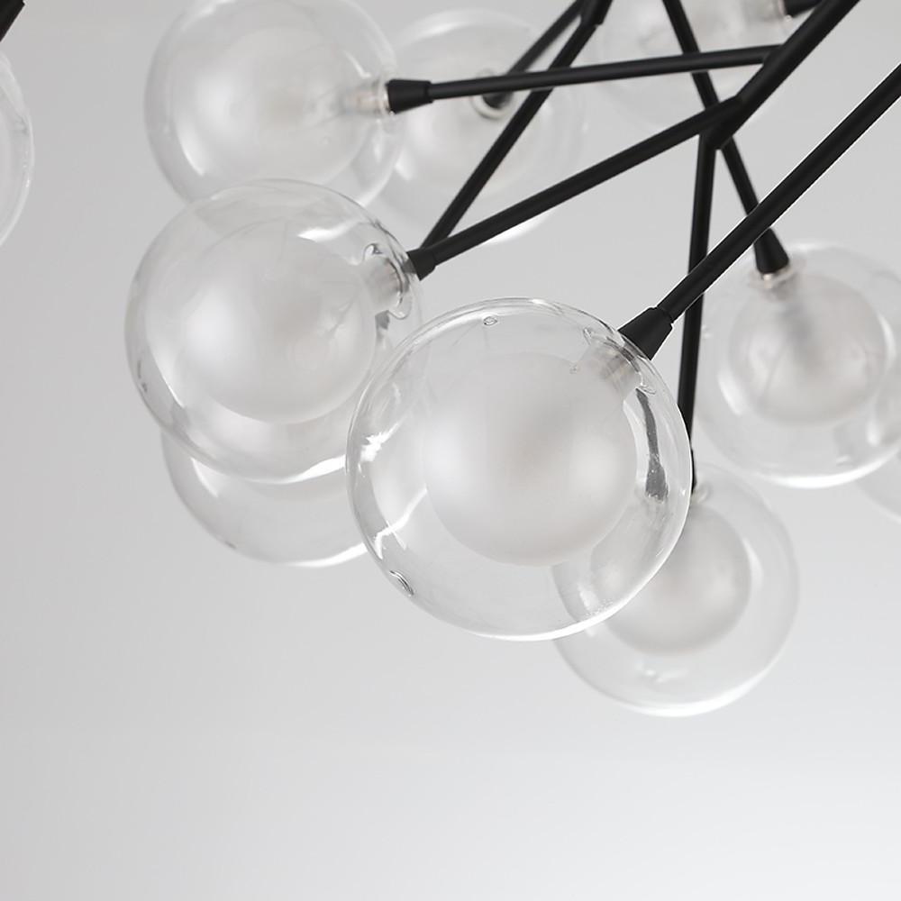 Modern Artistic Branch Glass Globe LED Chandelier Gold Black Pendant Lighting Fixture