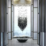 Modern Artistic Charcoal Crown LED Chandelier Minimalist Black Pendant Light