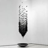 Modern Artistic Charcoal Crown LED Chandelier Minimalist Black Pendant Light