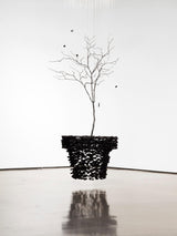 Modern Artistic Charcoal Crown LED Chandelier Minimalist Black Pendant Light
