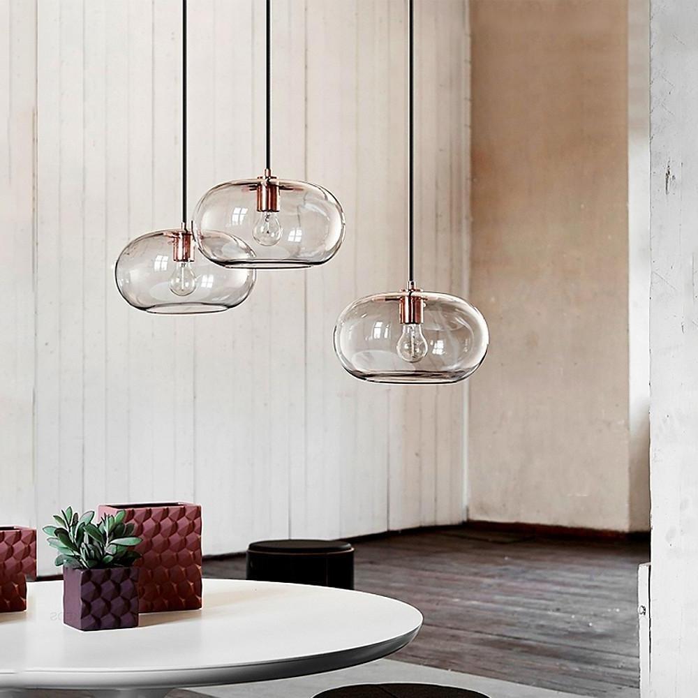 Modern Artistic Electroplated Glass Pendant Light Nordic LED Hanging Island Lamp