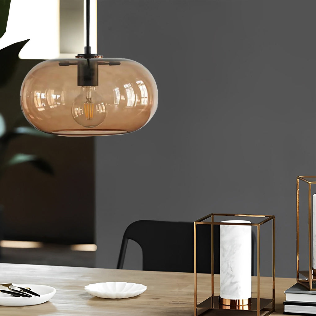 Modern Artistic Electroplated Glass Pendant Light Nordic LED Hanging Island Lamp