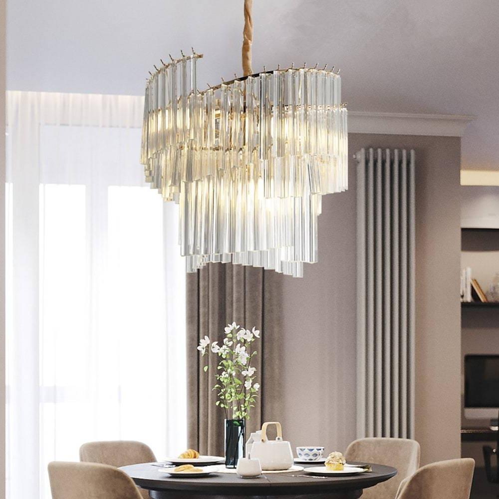 Modern Artistic Glass Crystal LED Chandelier Pendant Light for Dining and Living Rooms
