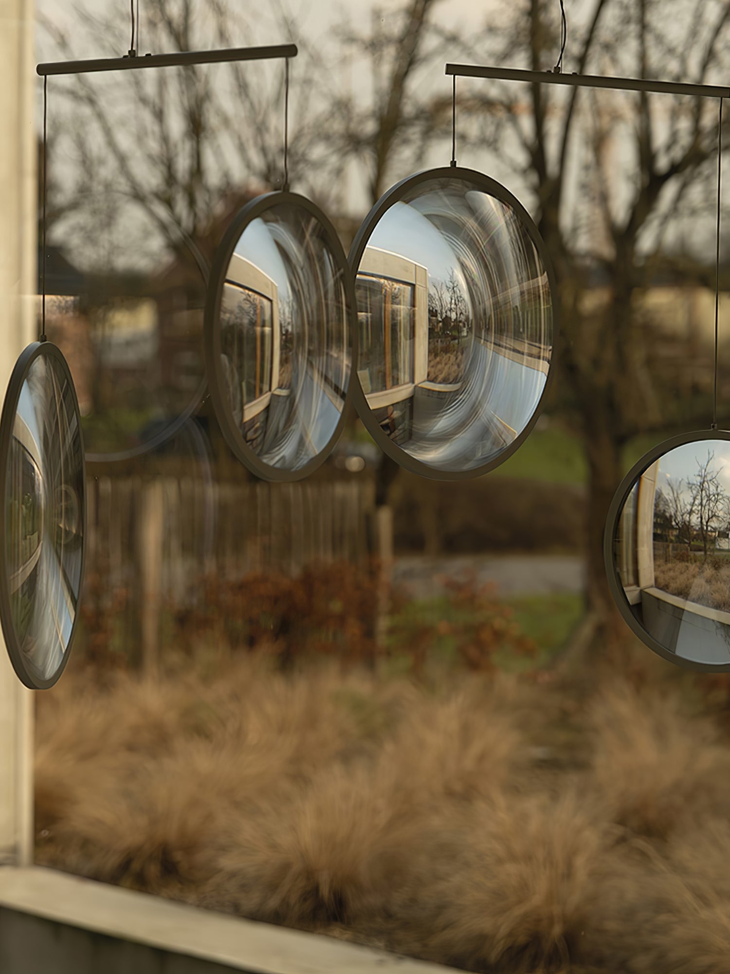Modern Artistic Glass Lens LED Hanging Light Floating Multi Head Pendant Fixture