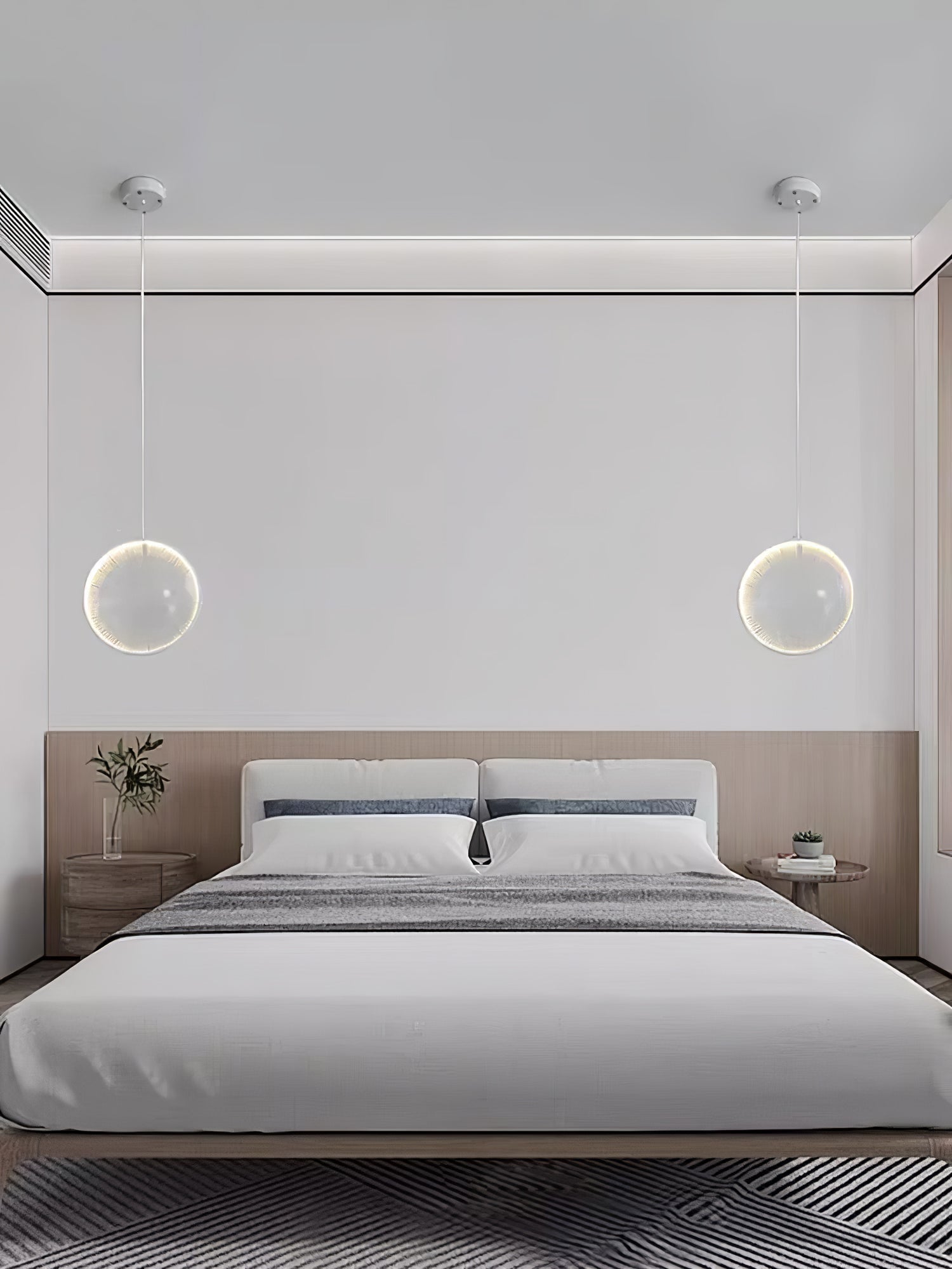 Modern Artistic Glass Lens LED Hanging Light Floating Multi Head Pendant Fixture