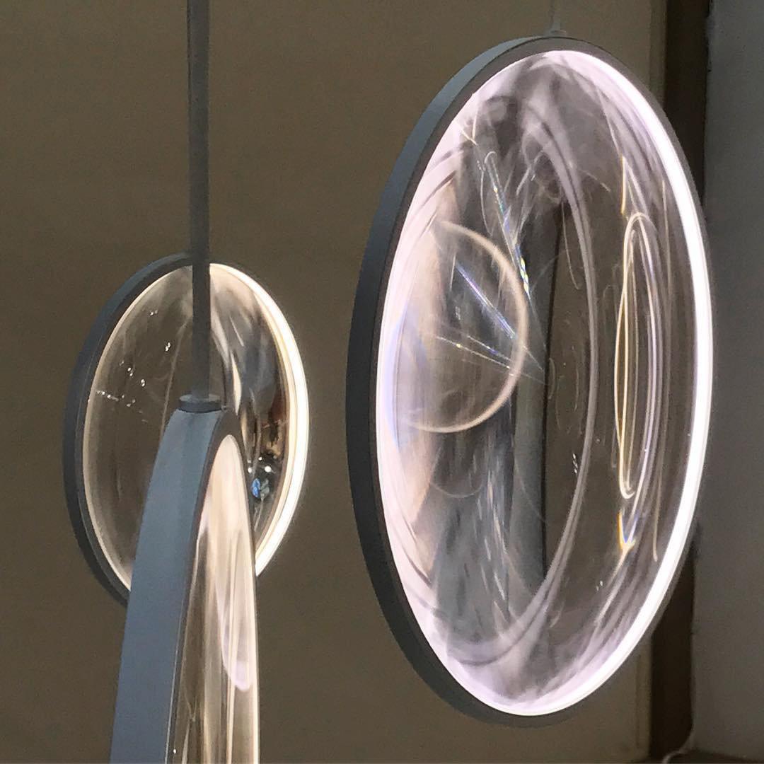 Modern Artistic Glass Lens LED Hanging Light Floating Multi Head Pendant Fixture