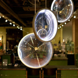 Modern Artistic Glass Lens LED Hanging Light Floating Multi Head Pendant Fixture