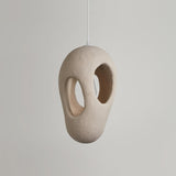 Modern Artistic Hand Formed Double Shell Pendant Light in White Finish