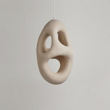Modern Artistic Hand Formed Double Shell Pendant Light in White Finish