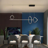 Modern Artistic LED Ring Chandelier Minimalist Line Pendant Light for Dining Room and Kitchen