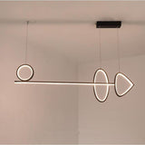 Modern Artistic LED Ring Chandelier Minimalist Line Pendant Light for Dining Room and Kitchen