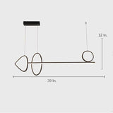 Modern Artistic LED Ring Chandelier Minimalist Line Pendant Light for Dining Room and Kitchen
