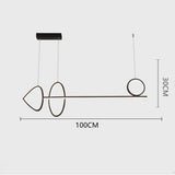 Modern Artistic LED Ring Chandelier Minimalist Line Pendant Light for Dining Room and Kitchen