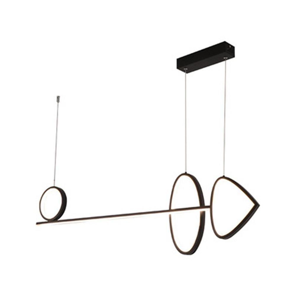 Modern Artistic LED Ring Chandelier Minimalist Line Pendant Light for Dining Room and Kitchen