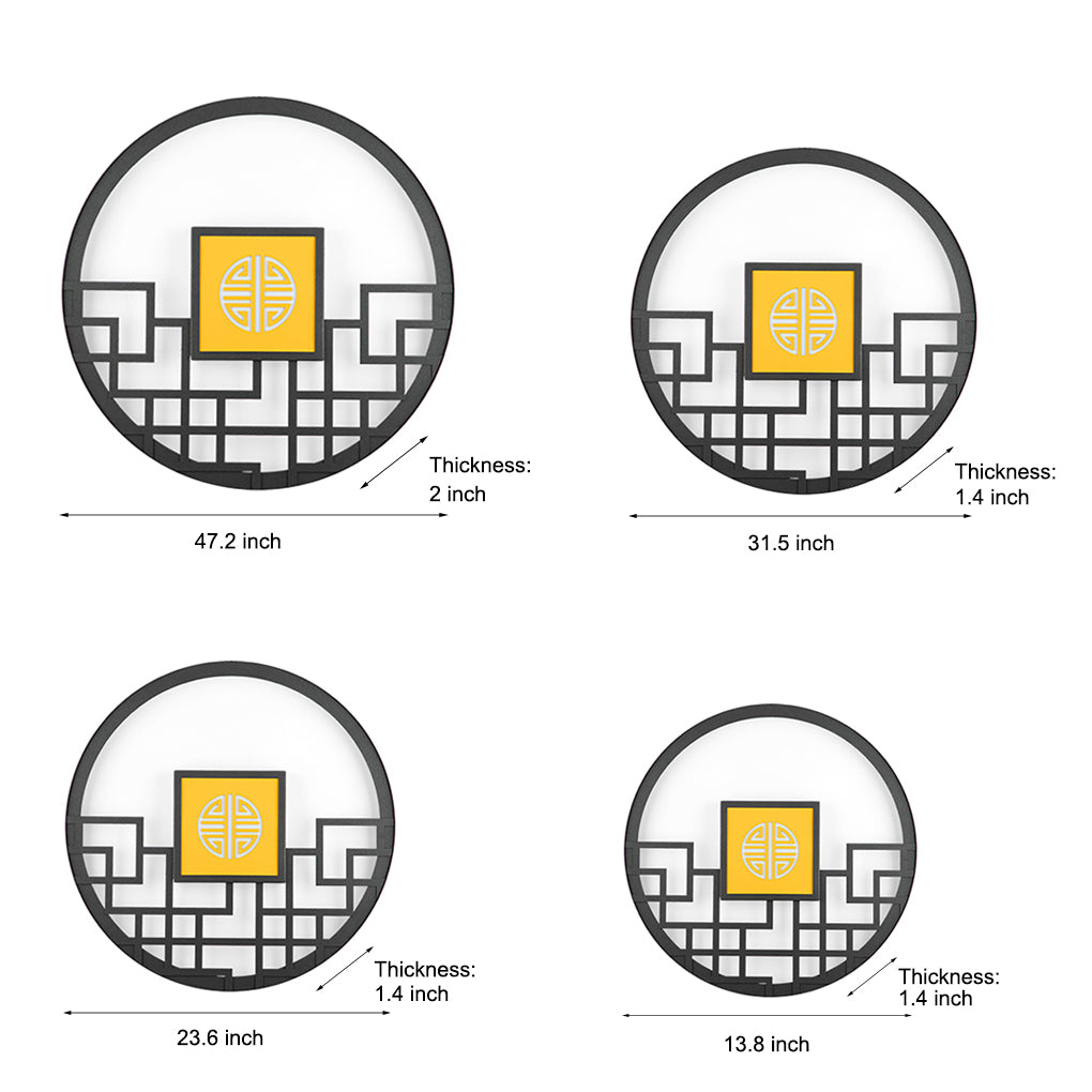Modern Asian Style Round Outdoor LED Wall Lamp for Villa Courtyard Landscape Lighting