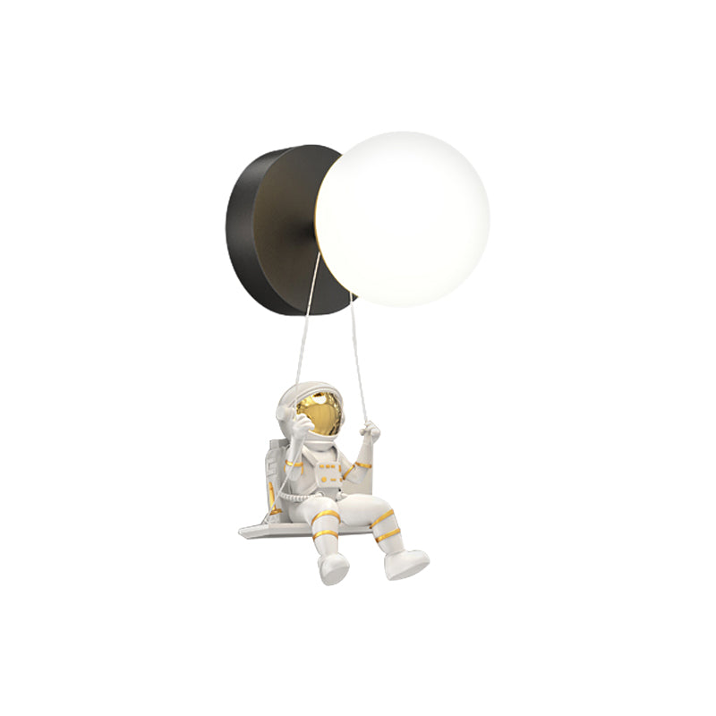 Modern Astronaut LED Wall Lamp with 3 Step Dimming Round Ball Acrylic Sconce for Living Room