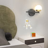 Modern Astronaut Resin Wall Light with Acrylic Ball and 3 Step Dimming Bedside Lamp
