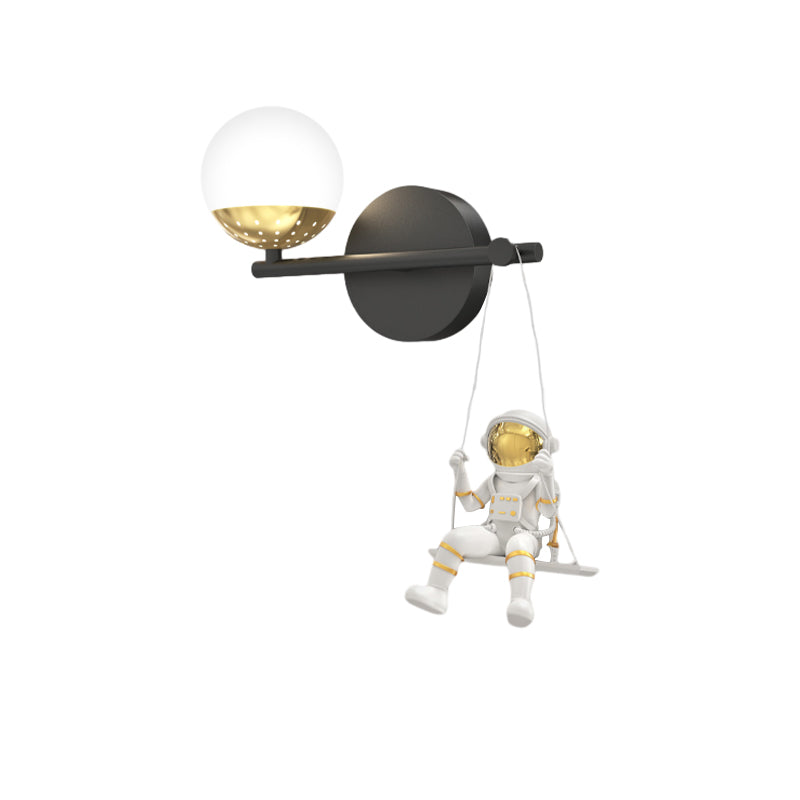 Modern Astronaut Resin Wall Light with Acrylic Ball and 3 Step Dimming Bedside Lamp