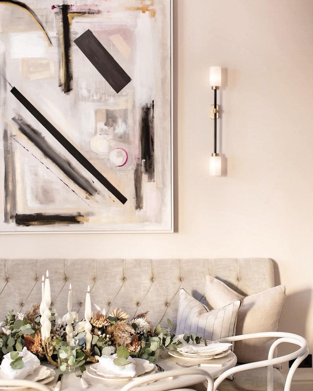 Modern Asymmetric Brass Wall Sconce with Cylindrical Glass Shades for Luxury Interiors