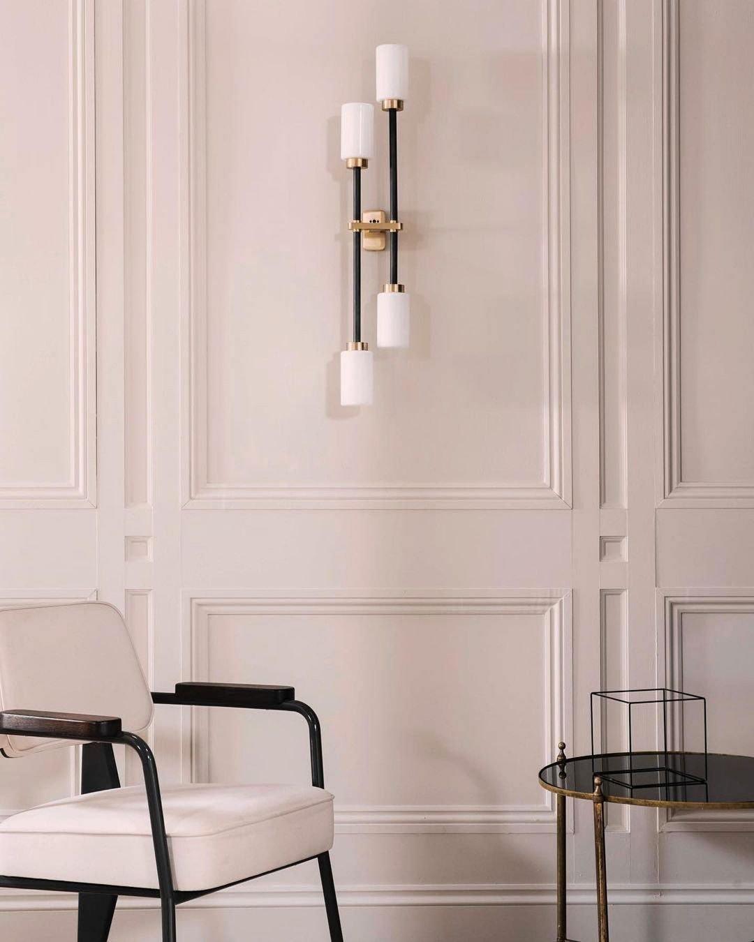 Modern Asymmetric Brass Wall Sconce with Cylindrical Glass Shades for Luxury Interiors