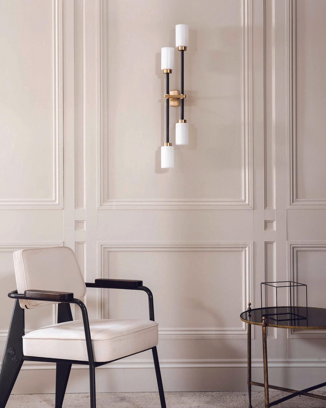 Modern Asymmetric Brass Wall Sconce with Cylindrical Glass Shades for Luxury Interiors