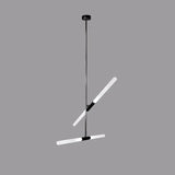 Modern Asymmetric Linear LED Pendant Light Aluminum Tube Suspension Chandelier for Dining Room