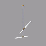 Modern Asymmetric Linear LED Pendant Light Aluminum Tube Suspension Chandelier for Dining Room