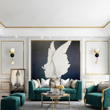 Modern Balance Scale Wall Sconce Set of 2 Geometric Marble and Glass Sphere Wall Light