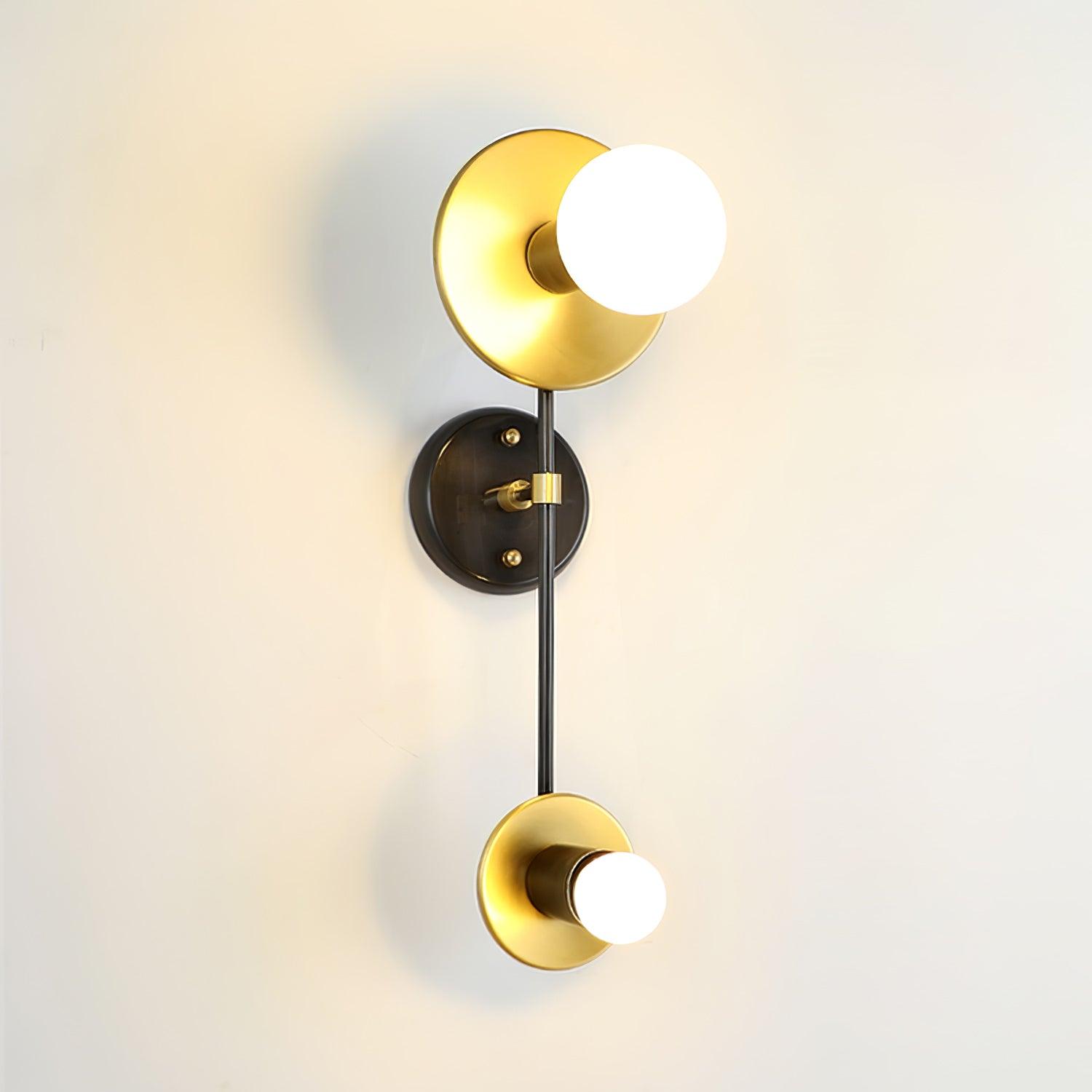 Modern Balance Scale Wall Sconce Set of 2 Geometric Marble and Glass Sphere Wall Light