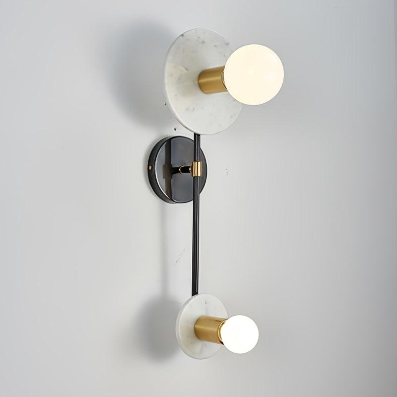 Modern Balance Scale Wall Sconce Set of 2 Geometric Marble and Glass Sphere Wall Light
