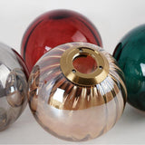 Modern Ball Glass Globe Pendant Light Electroplated Metal LED Hanging Ceiling Fixture
