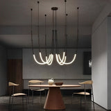 Modern Bamboo Knot LED Linear Pendant Light for Duplex Staircase and Loft High Ceiling