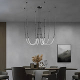 Modern Bamboo Knot LED Linear Pendant Light for Duplex Staircase and Loft High Ceiling