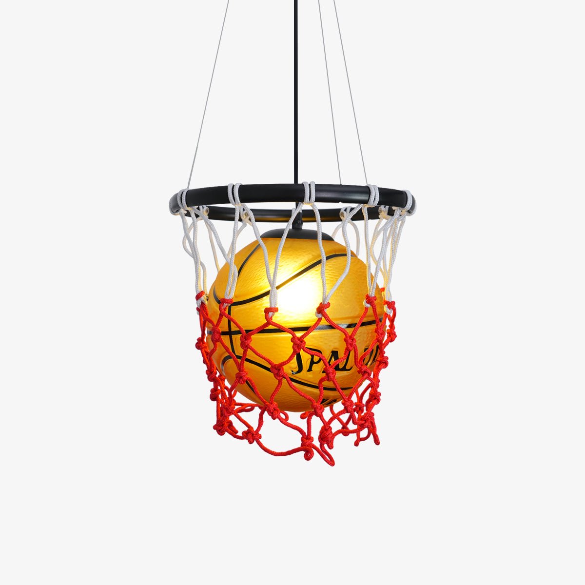 Modern Basketball Hoop Hanging Lamp LED Ceiling Fixture for Sports Theme Decor