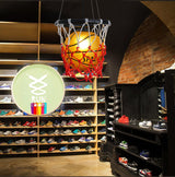 Modern Basketball Hoop Hanging Lamp LED Ceiling Fixture for Sports Theme Decor