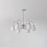 Modern Bauhaus Pleated White Glass Chandelier Chrome Ceiling Light Fixture