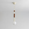 Modern Beadstream Frosted Glass Pendant Light with Polished Brown and Beige Beads