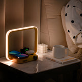 Modern Bedside LED Table Lamp with Wireless Charging Station and Auto Shut Off Timer