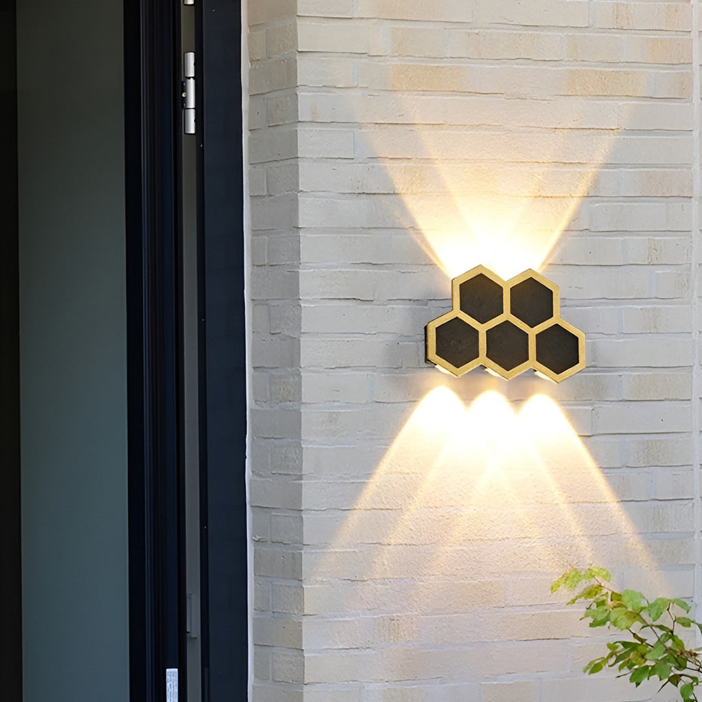 Modern Beehive LED Outdoor Wall Washer Light Waterproof Up and Down Exterior Sconce