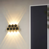 Modern Beehive LED Outdoor Wall Washer Light Waterproof Up and Down Exterior Sconce