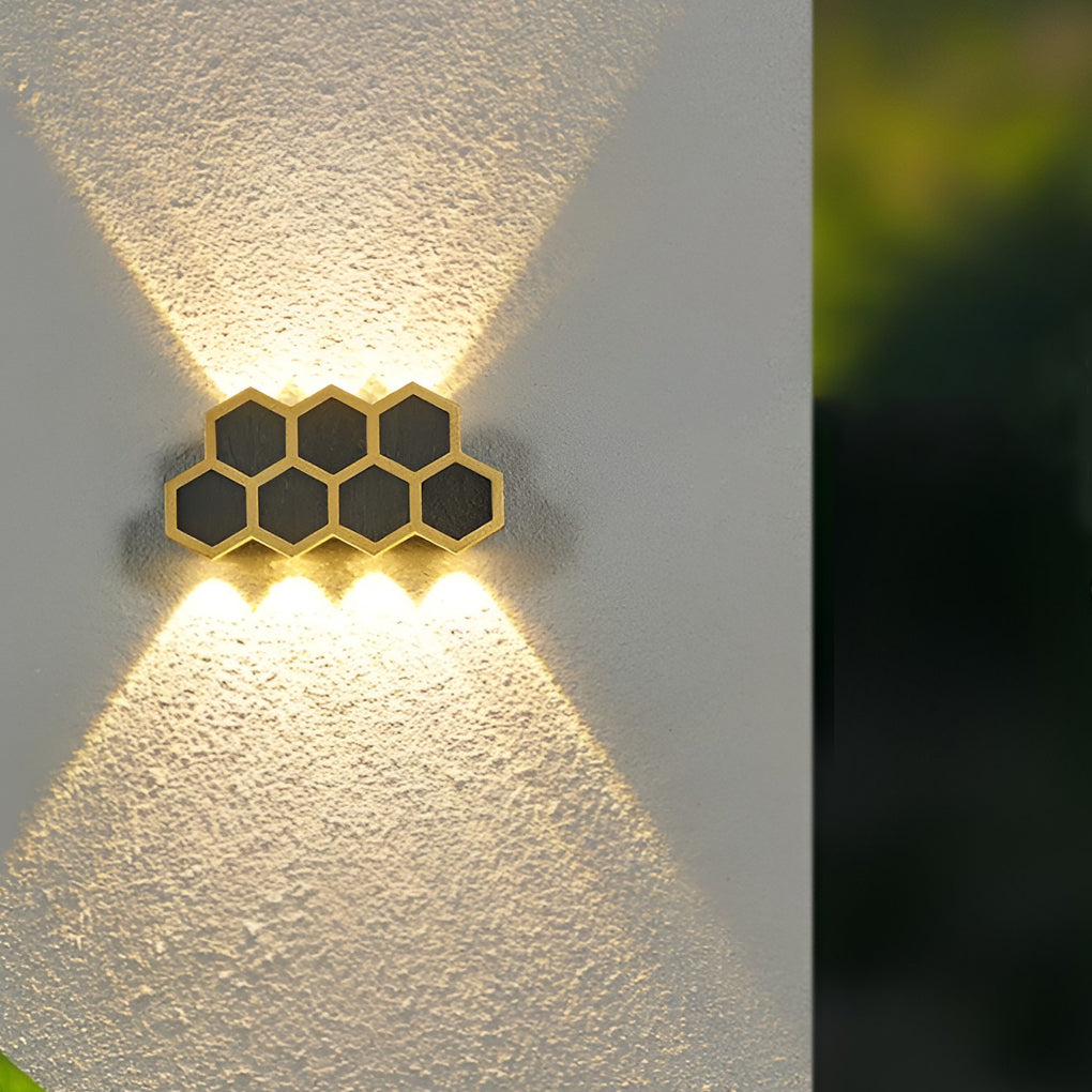 Modern Beehive LED Outdoor Wall Washer Light Waterproof Up and Down Exterior Sconce